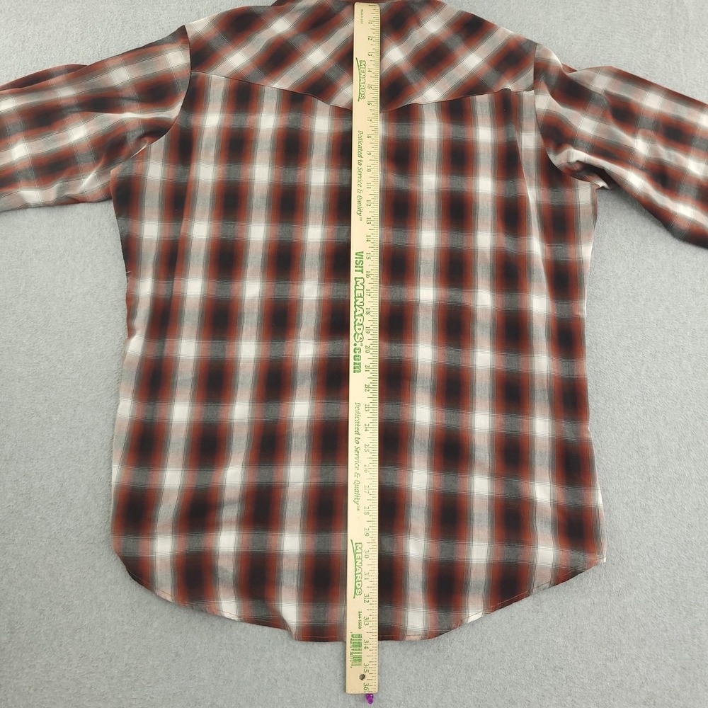 Ely Cattleman Shirt Mens XLT Red Plaid Long Sleeve Western Pearl Snap Tall - Picture 6 of 9